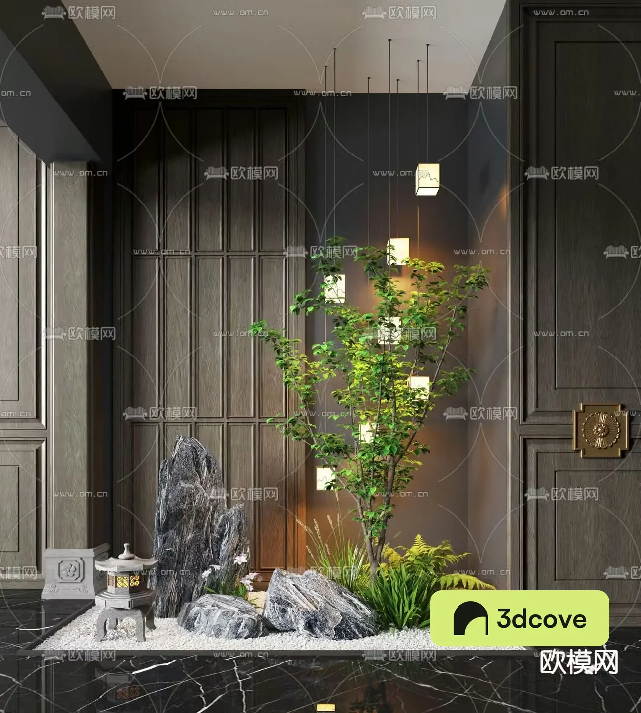 Indoor landscape plant landscaping rockery