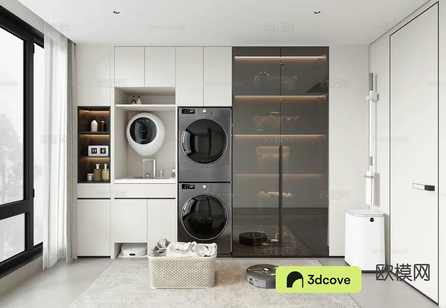 Modern laundry room washing cabinet balcony cabinet
