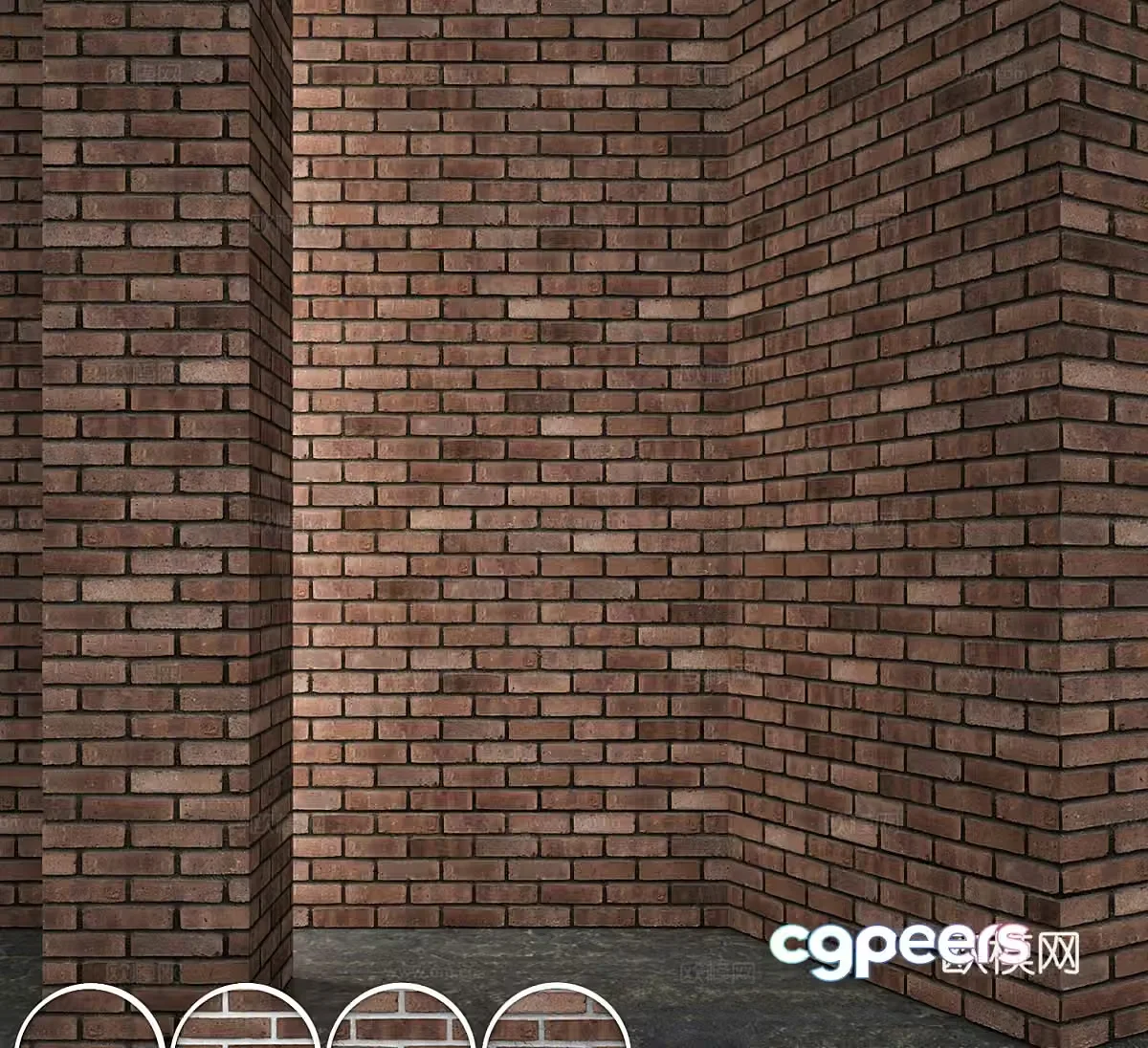 Modern red brick cement brick brick wall brick concrete brick 3d model