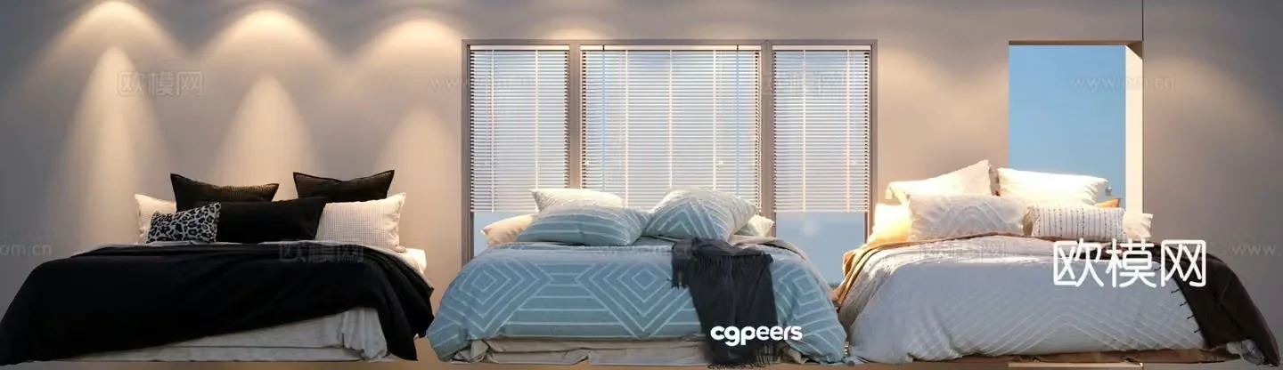 Double bed 3d model