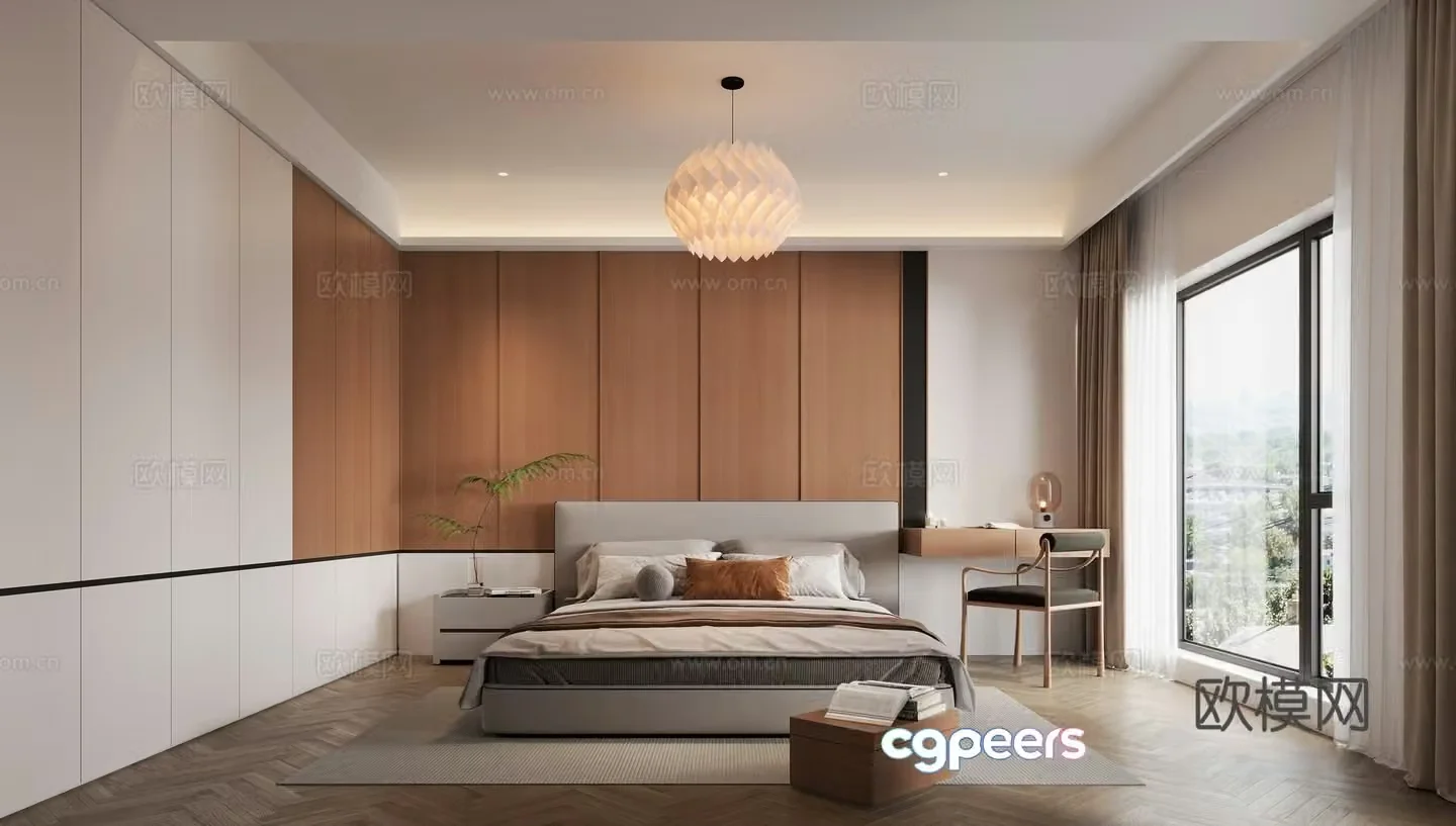 Modern bedroom master bedroom 3d model