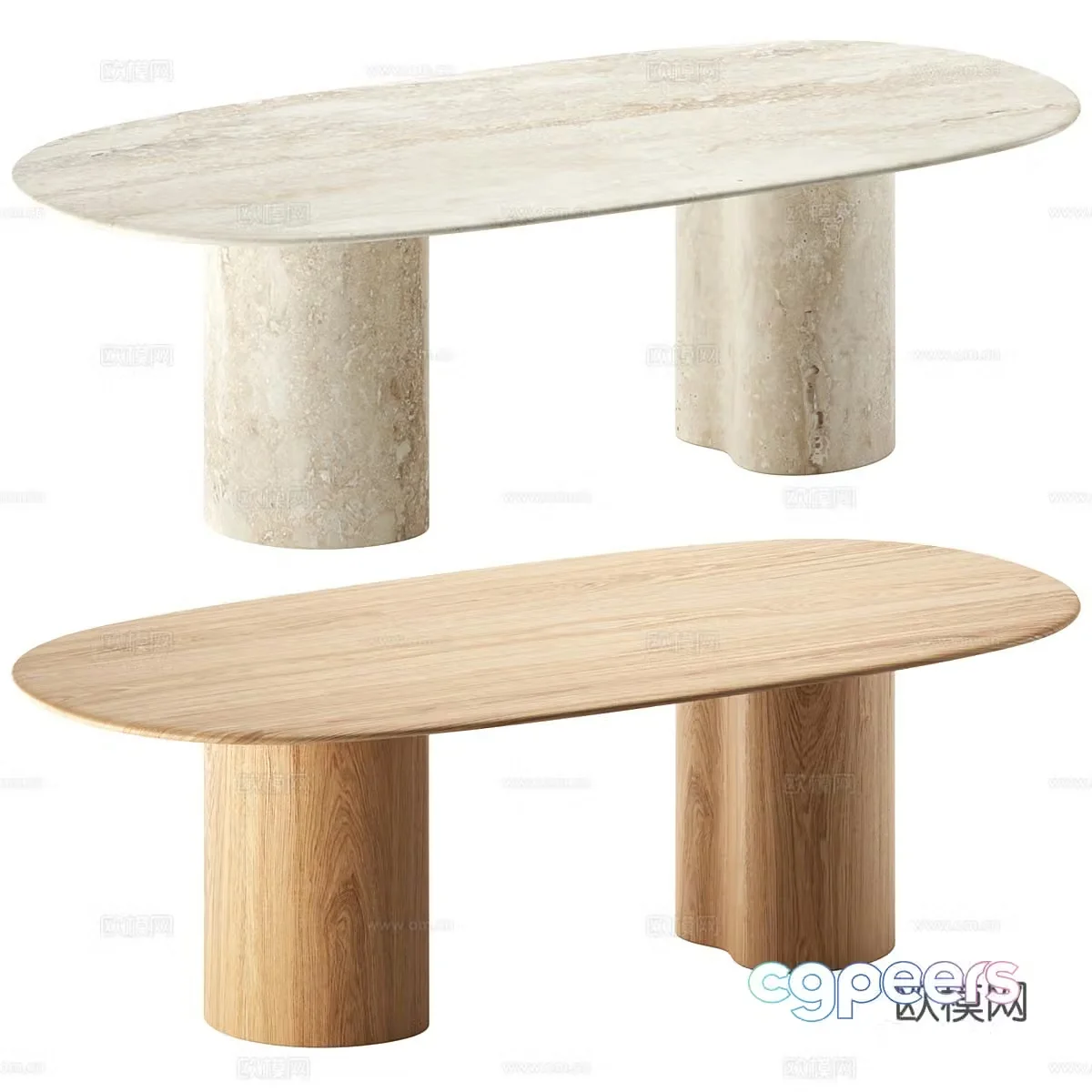 New Chinese style Wasabi Arper GHIA dining table 3D model