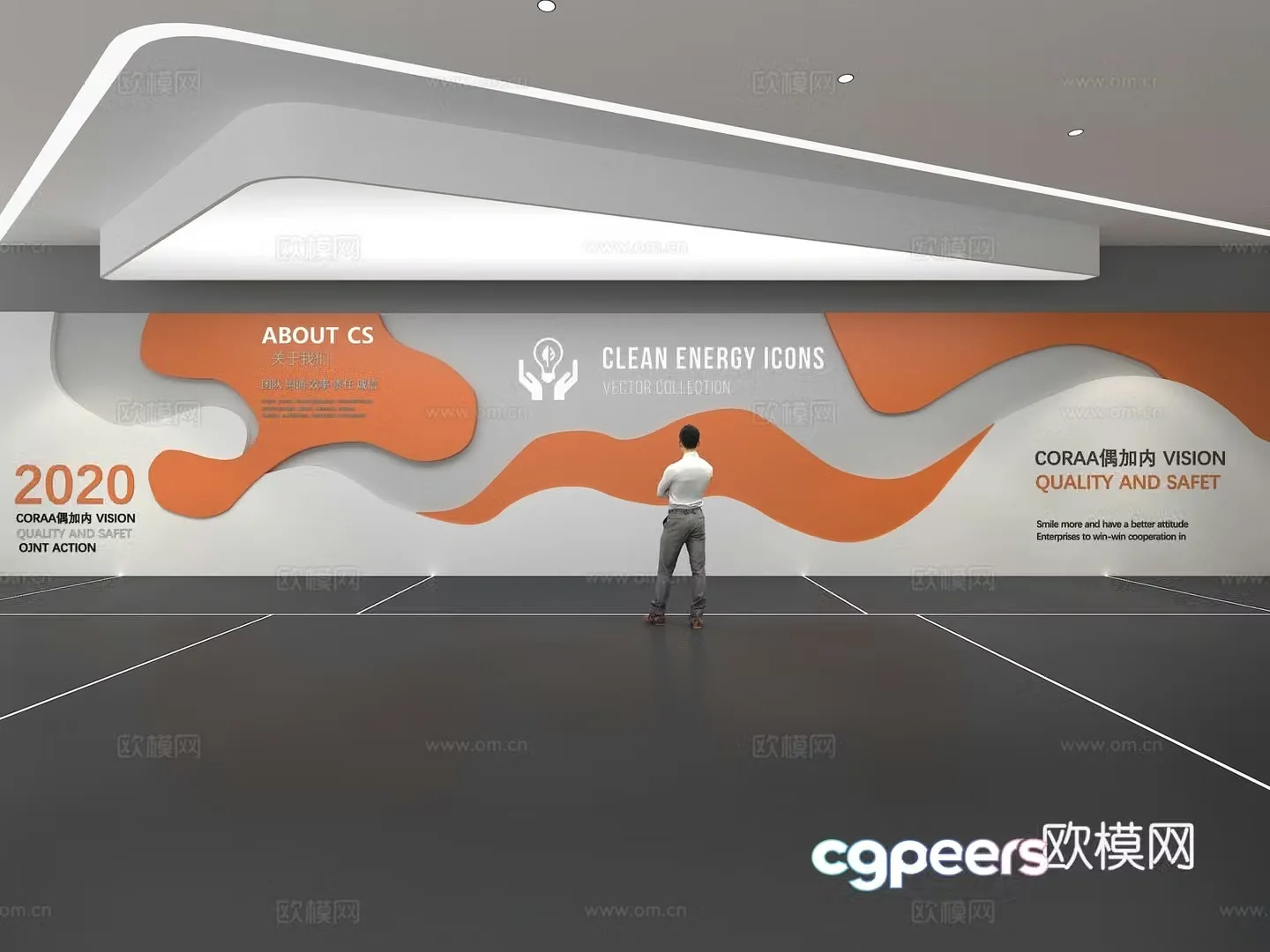 Cultural wall Corporate culture wall Education Theme wall Exhibition hall Campus culture Corridor 3D model