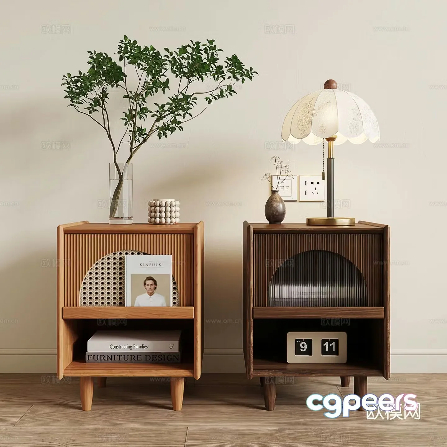 wabi-sabi bedside table 3d model