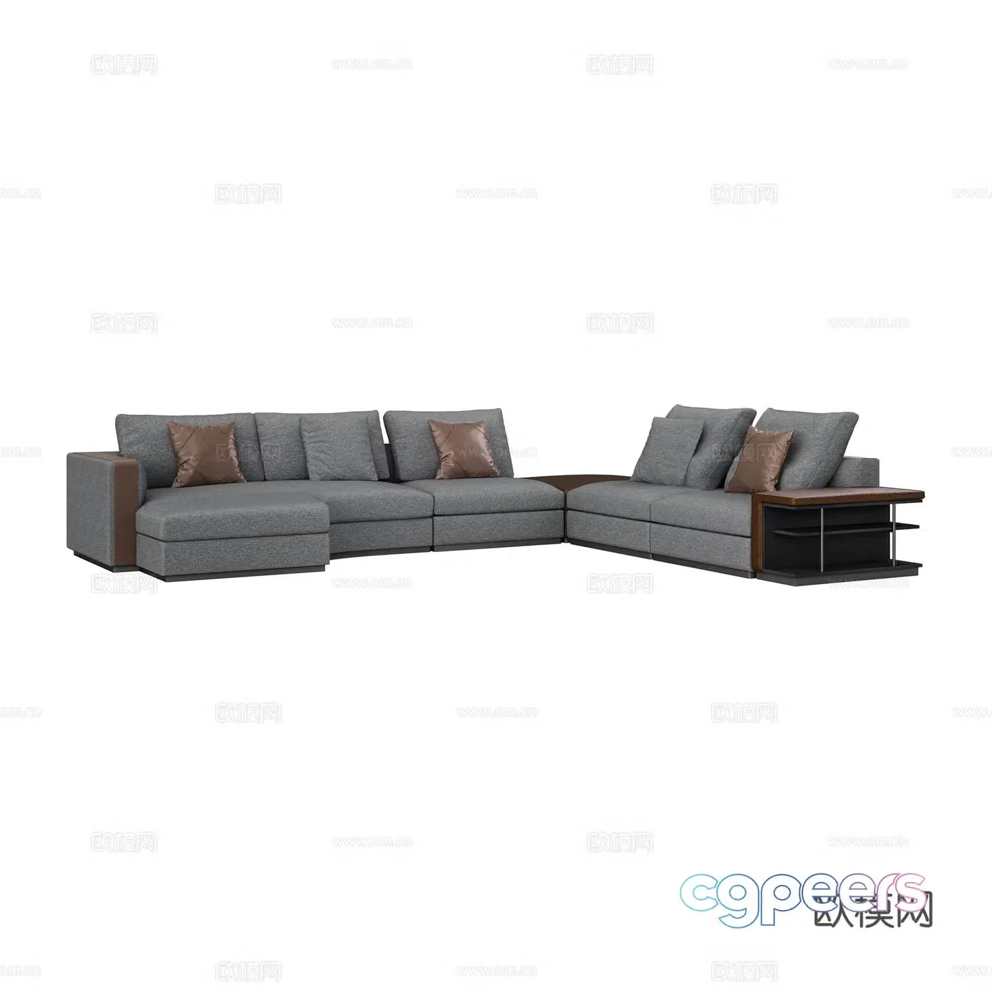 Modern L-shaped corner sofa multi-seat sofa 3d model
