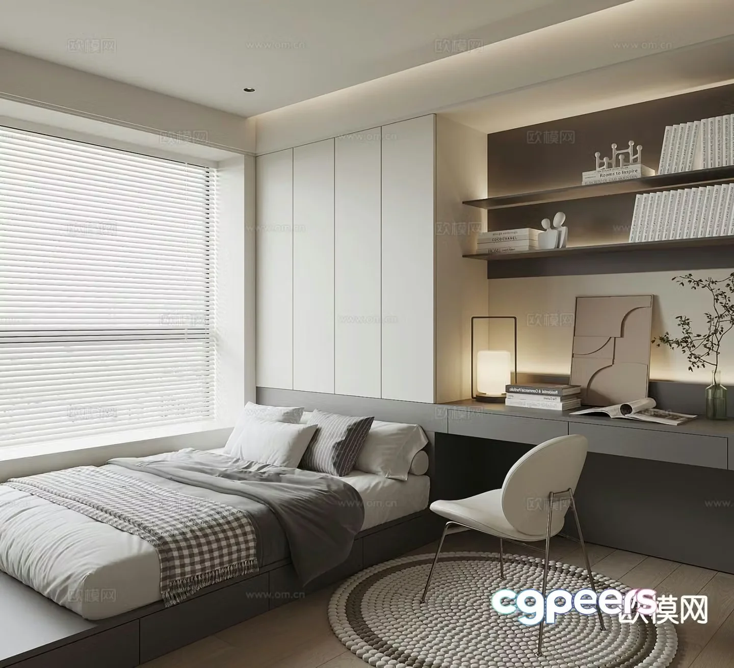 Modern tatami bedroom 3d model