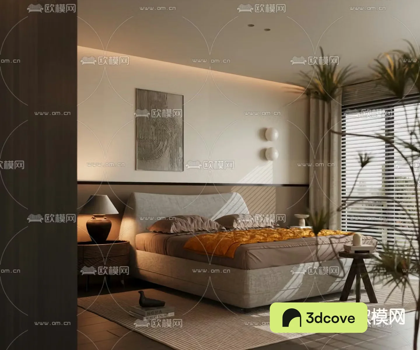 Artistic double bed
