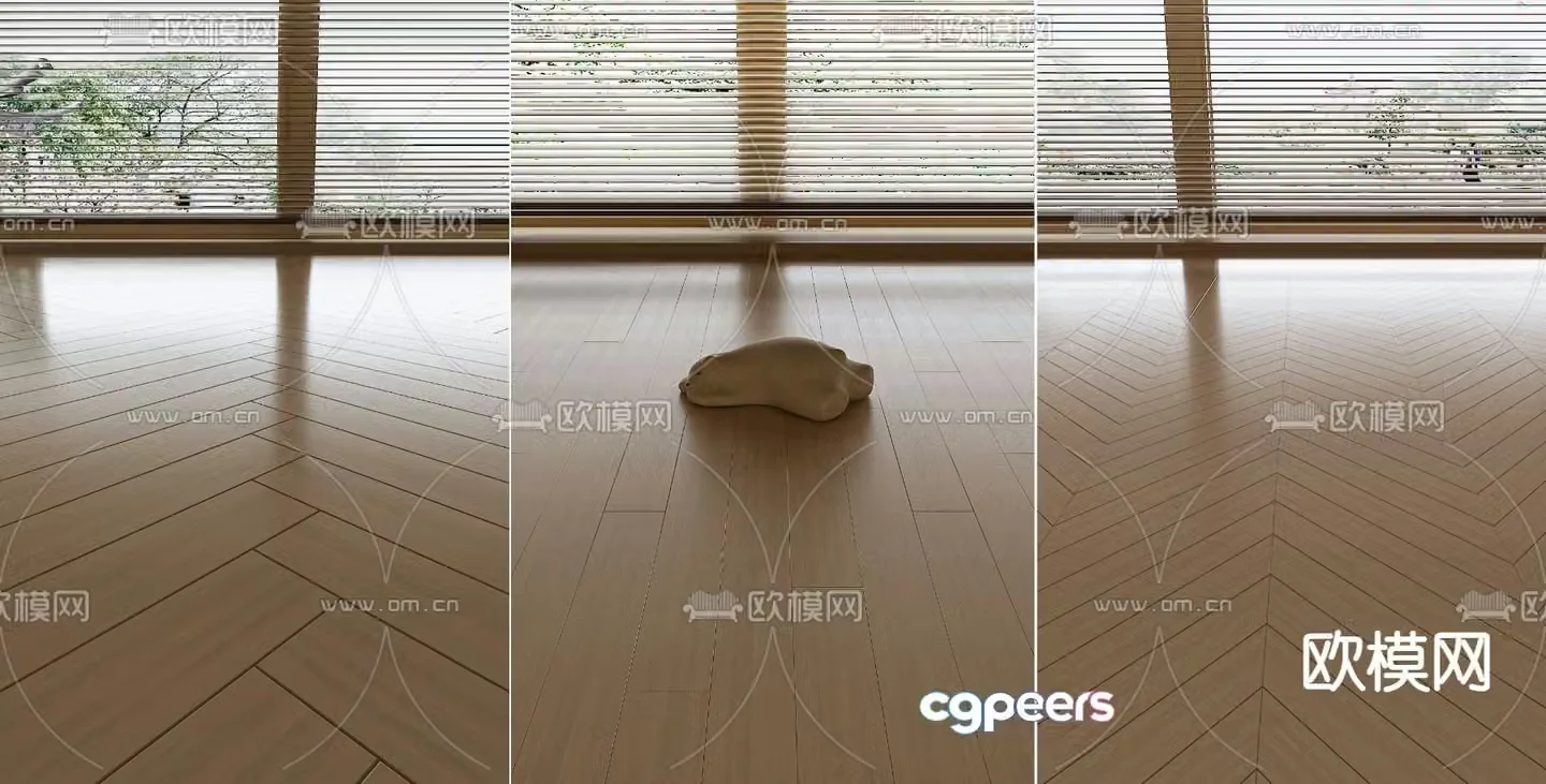 Log wind wood floor I-shaped wood floor 3d model