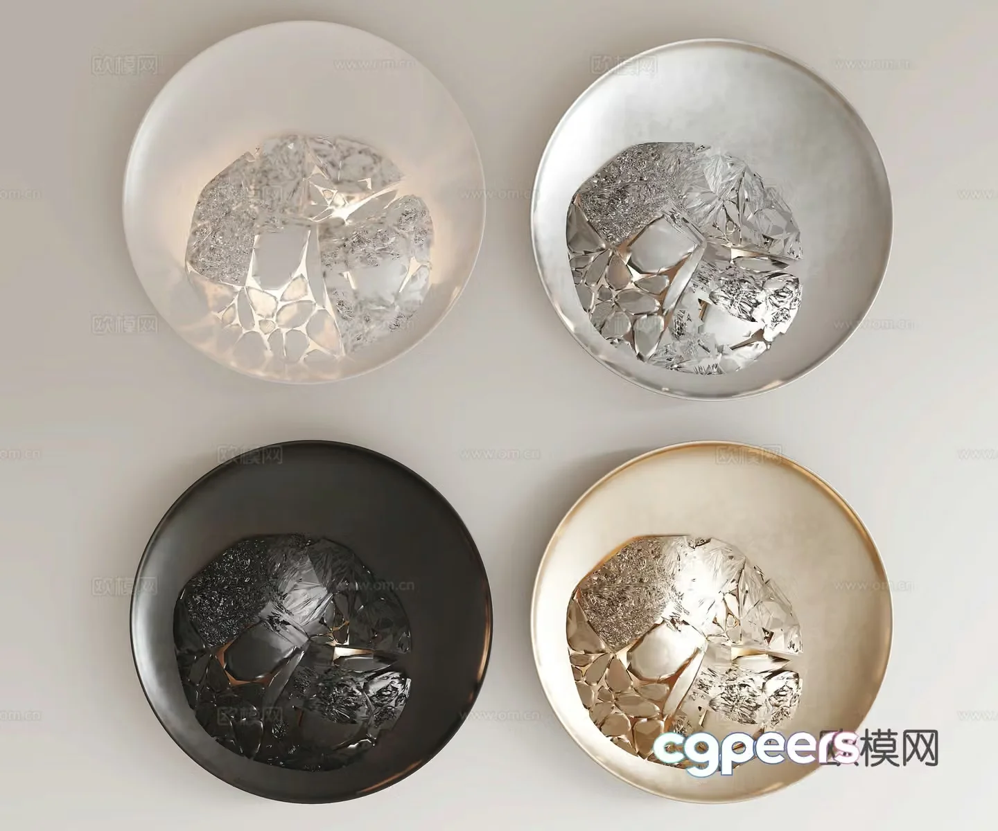 Round wall decoration three-dimensional hanging decoration 3D model