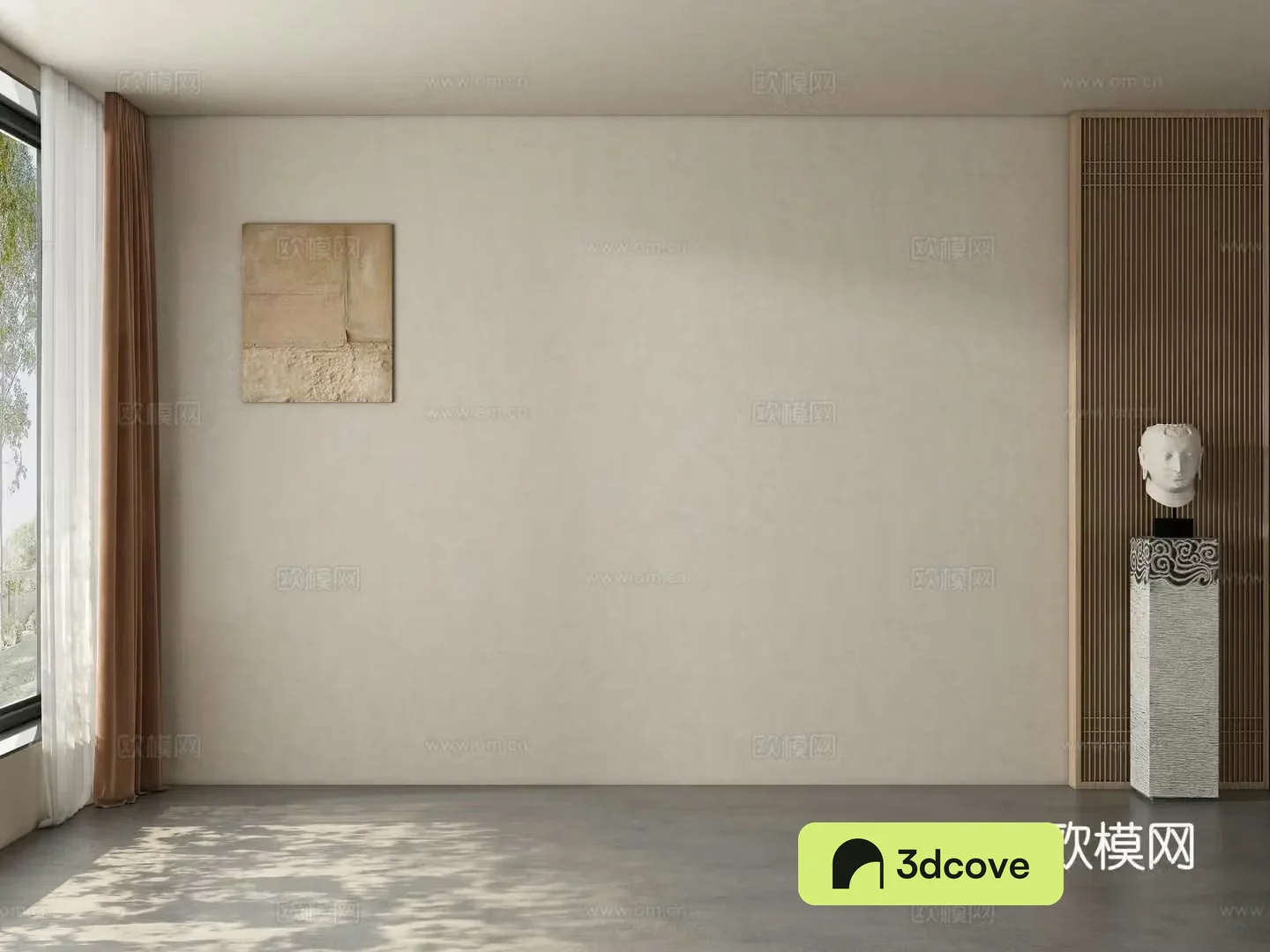 Middle style restaurant tea room background wall 3d model