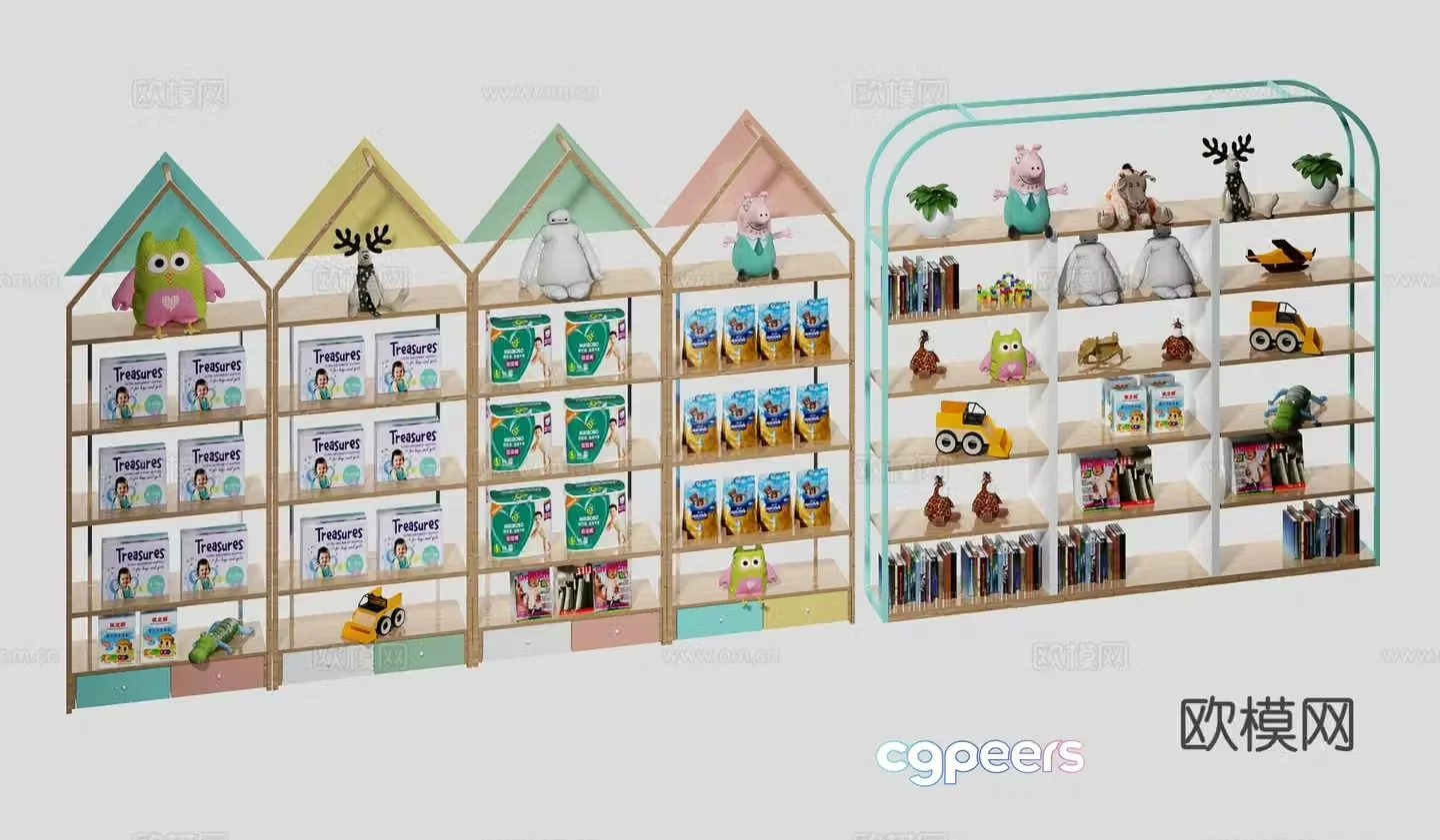 Modern maternal and infant product shelves maternal and infant products display shelves 3D model