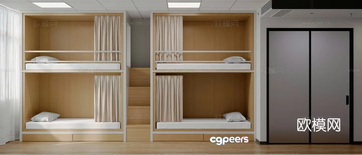 Modern style school dormitory 3d model
