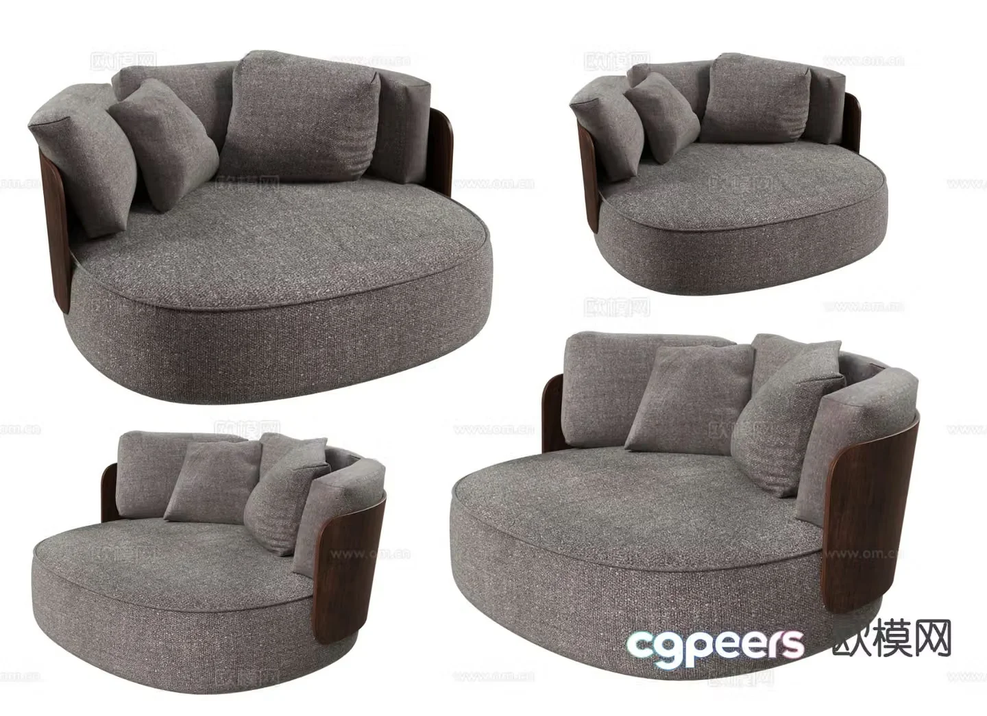 Leisure sofa backrest sofa 3d model