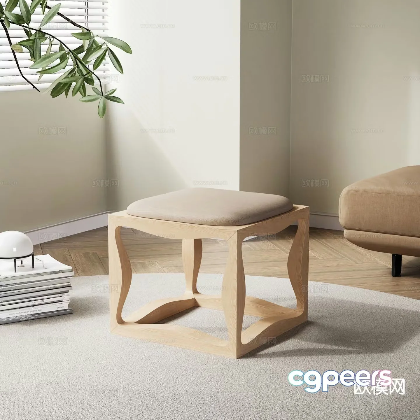 Stool stool low stool sofa stool 3d model
