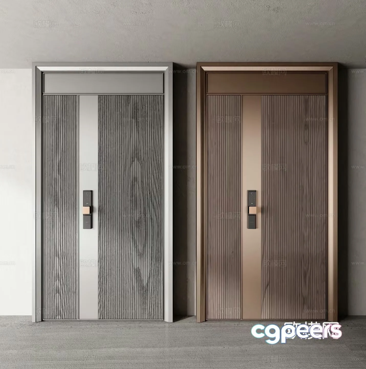 Entry door security door password door double and double door 3D model