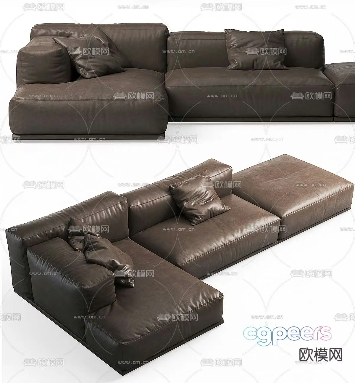 Multi-person sofa corner sofa 3d model