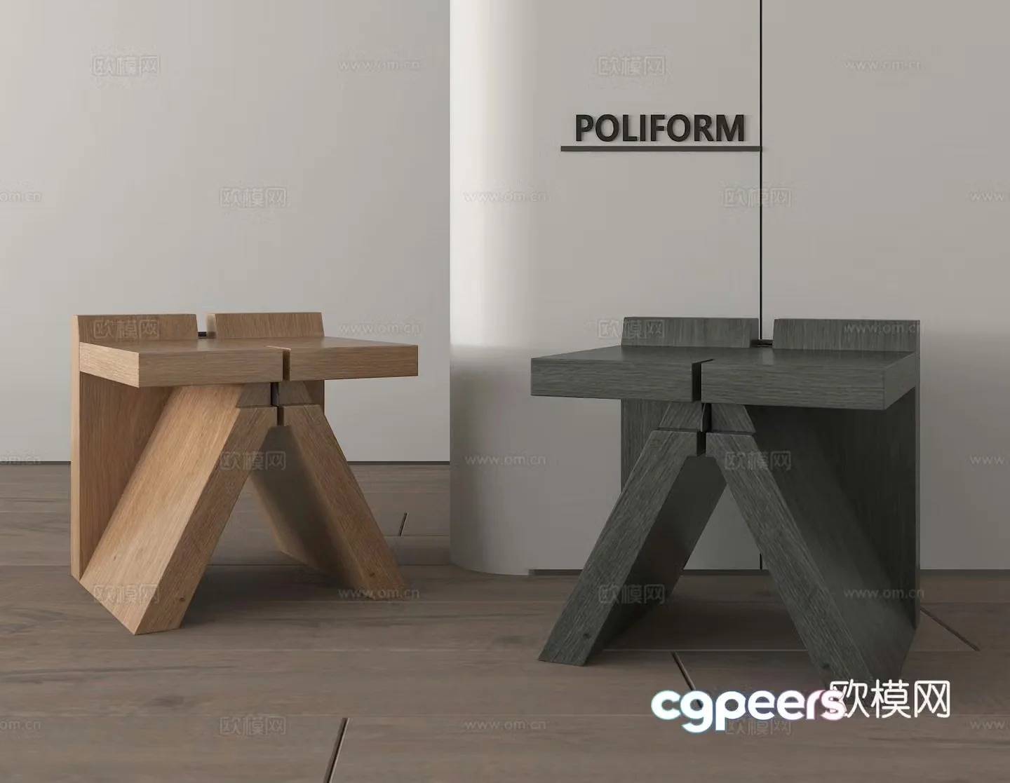 Solid wood chair Solid wood stool Leisure chair 3d model