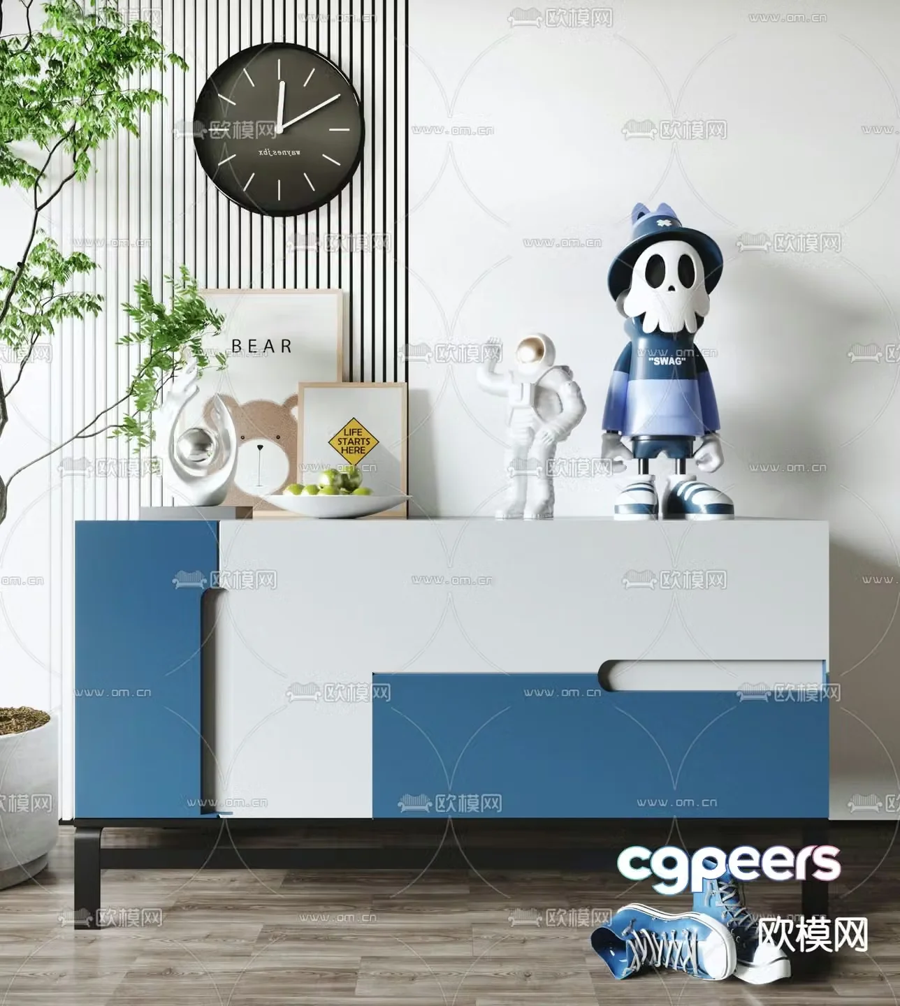 Children’s side cabinet low cabinet 3D model