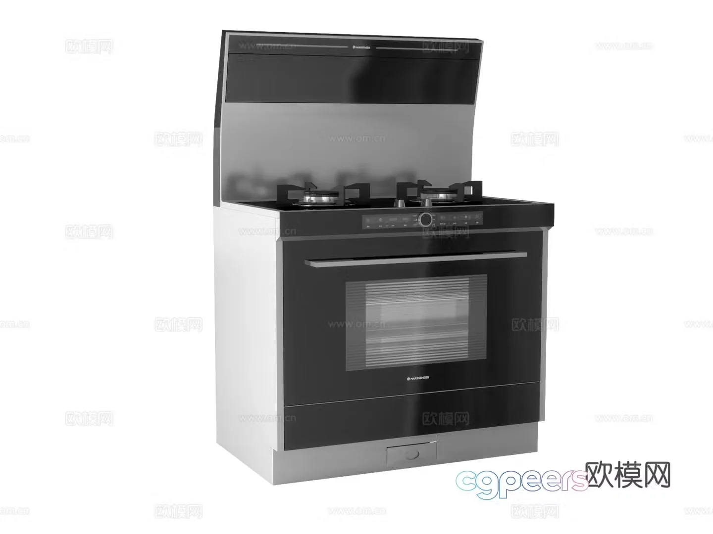 Modern integrated stove 3D model