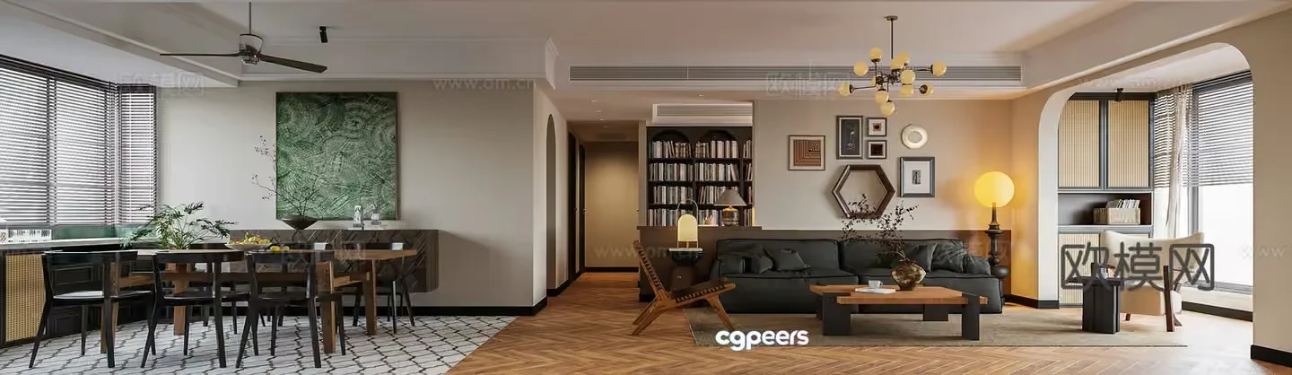 Modern Living Room 3D Model – 23134 – VRAY Render