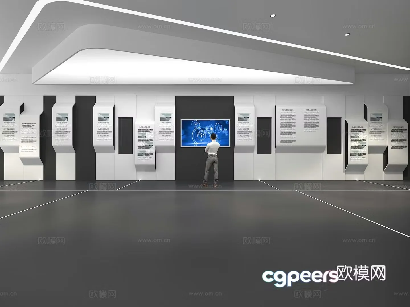 Cultural wall Corporate culture wall Display wall Theme wall Exhibition hall Campus culture Corridor 3D model