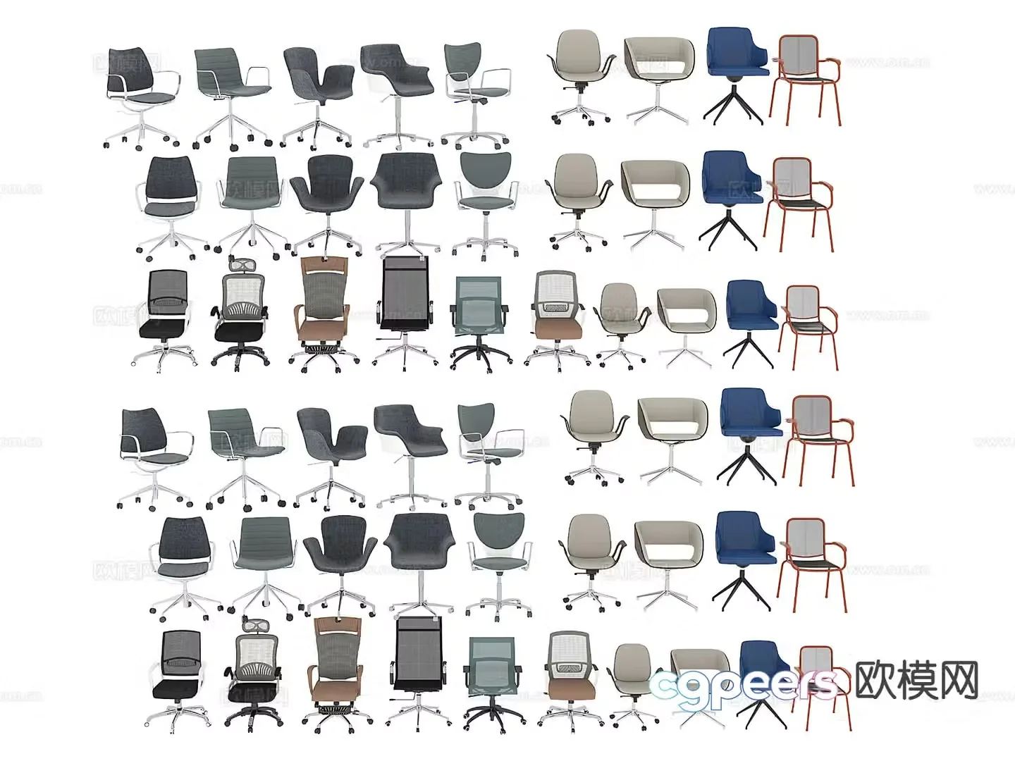Office chair staff chair 3d model