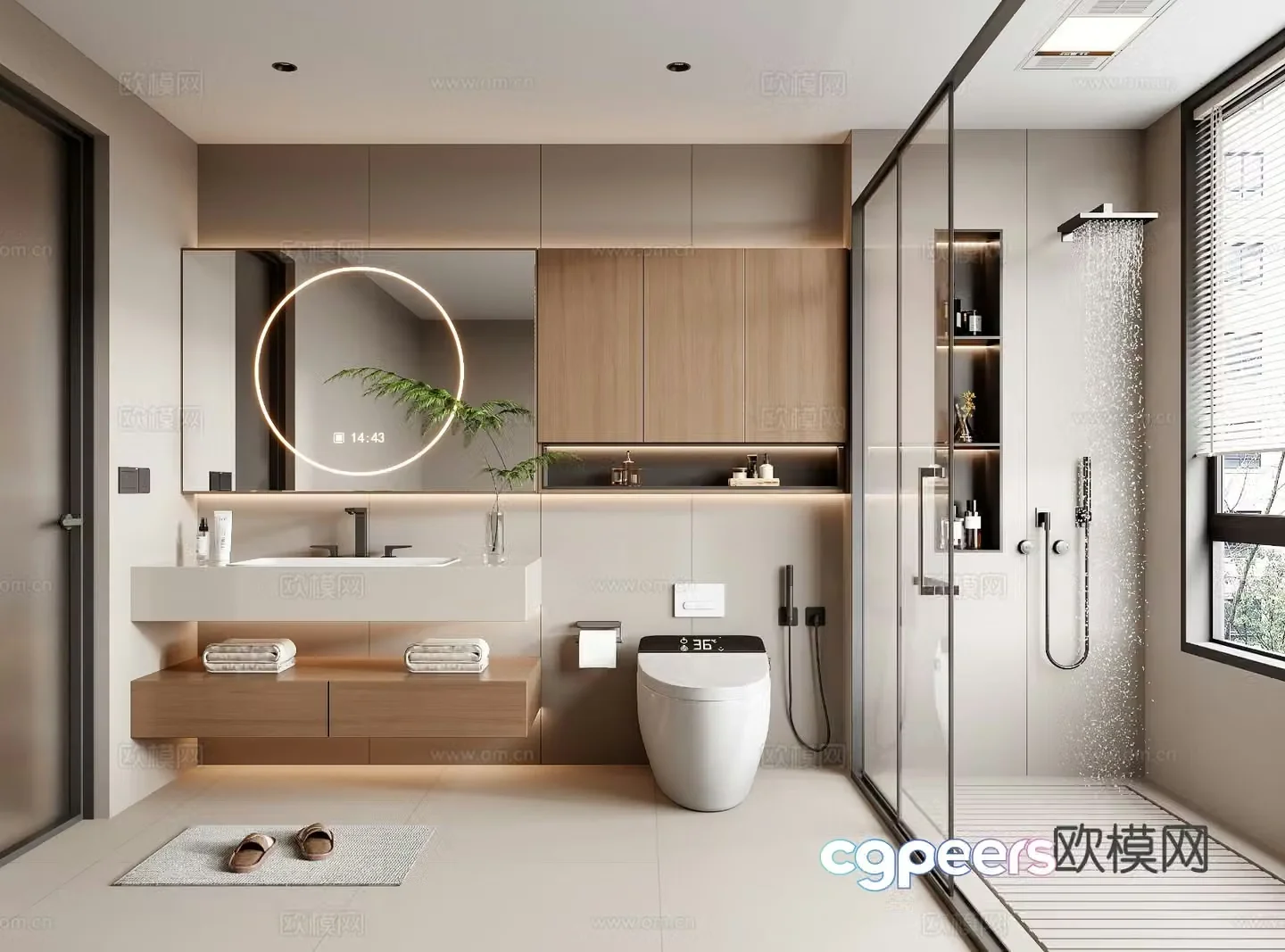 Modern bathroom bathroom 3d model