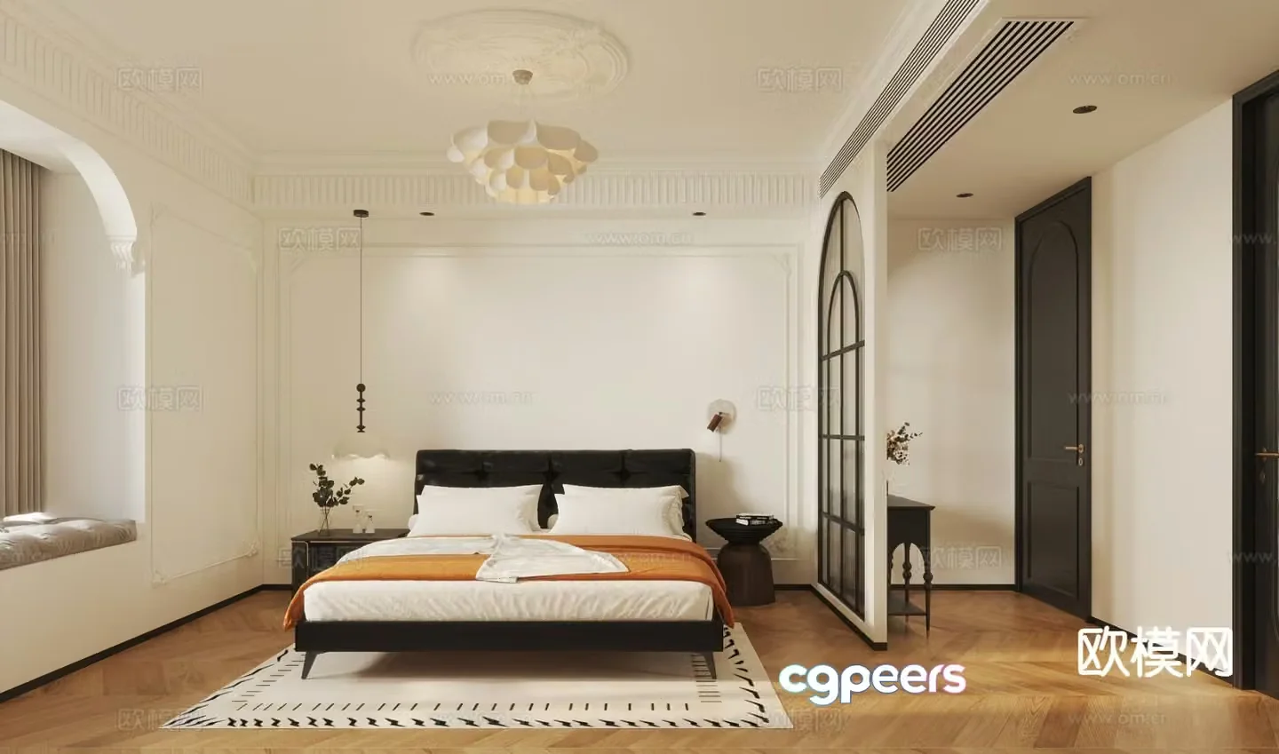 French retro bedroom master bedroom 3d model
