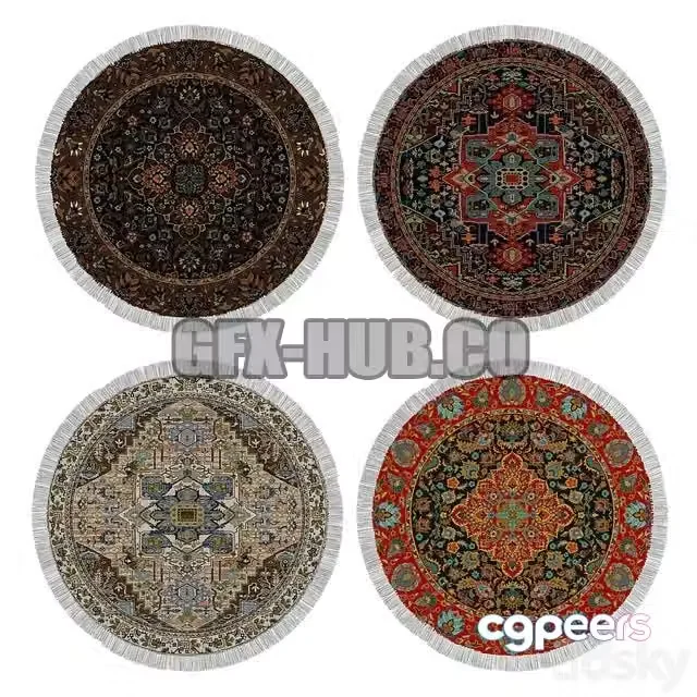 3ds Max Free – Circle rug set