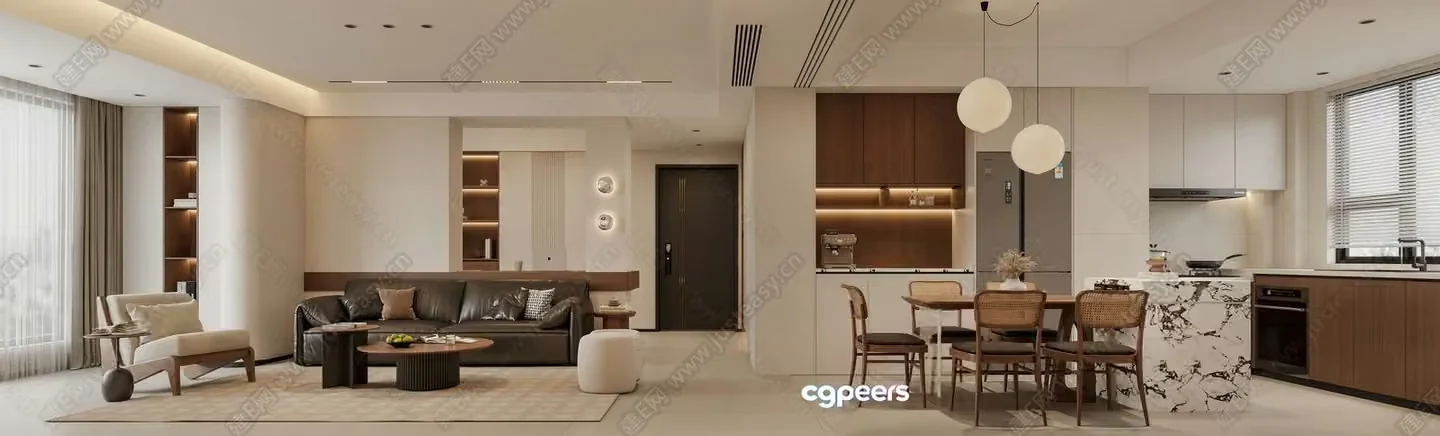 Modern Living Room 3D Model – 22323 – VRAY Render