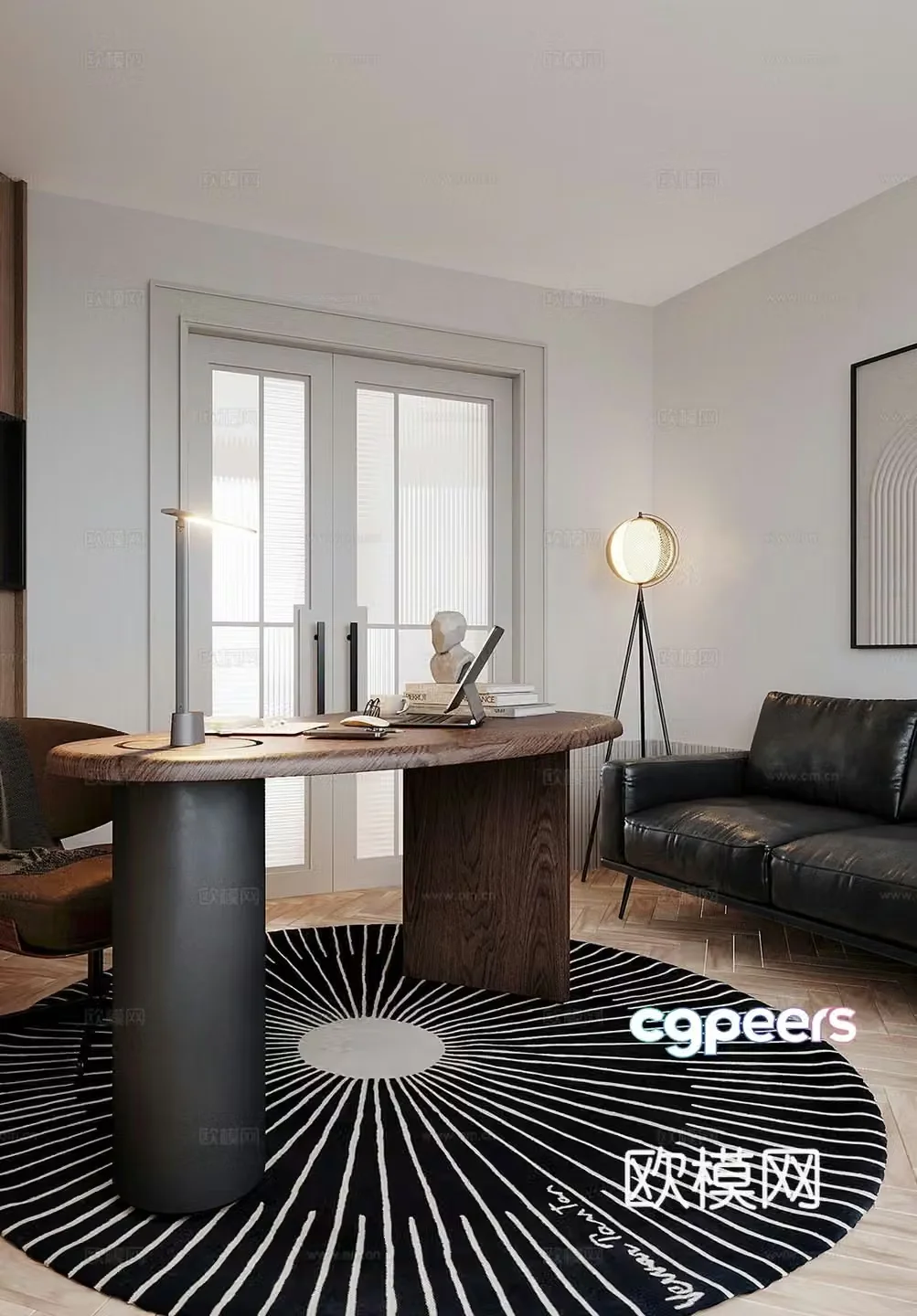 Modern study 3d model