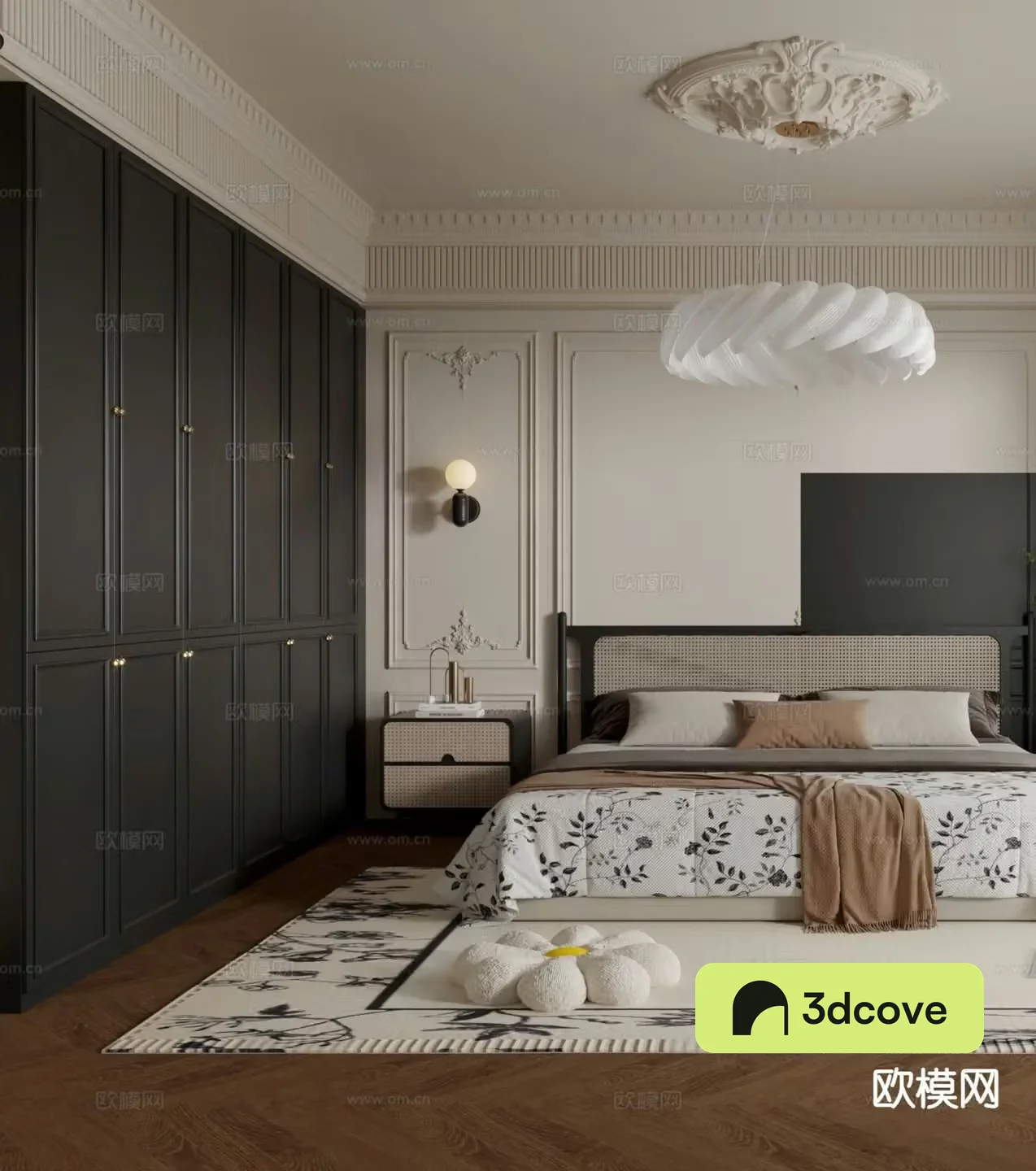 French retro style bedroom master bedroom