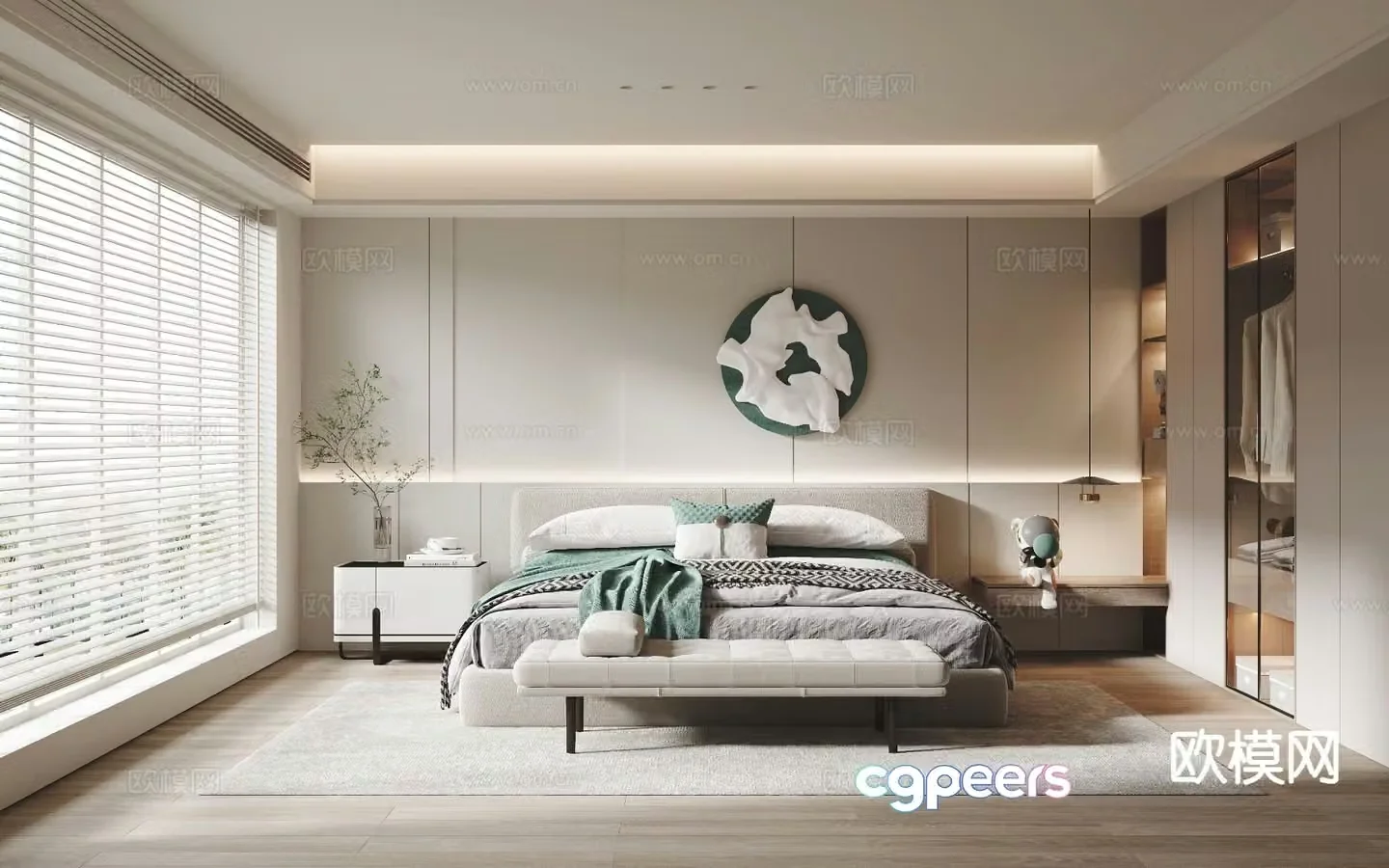 Cream style bedroom master bedroom 3d model