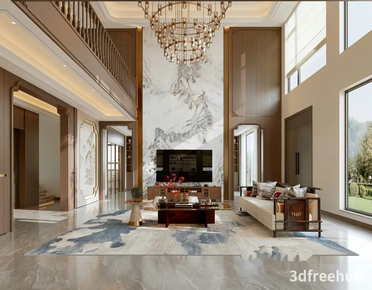 Modern Living Room 3D Model – 21952 – VRAY Render