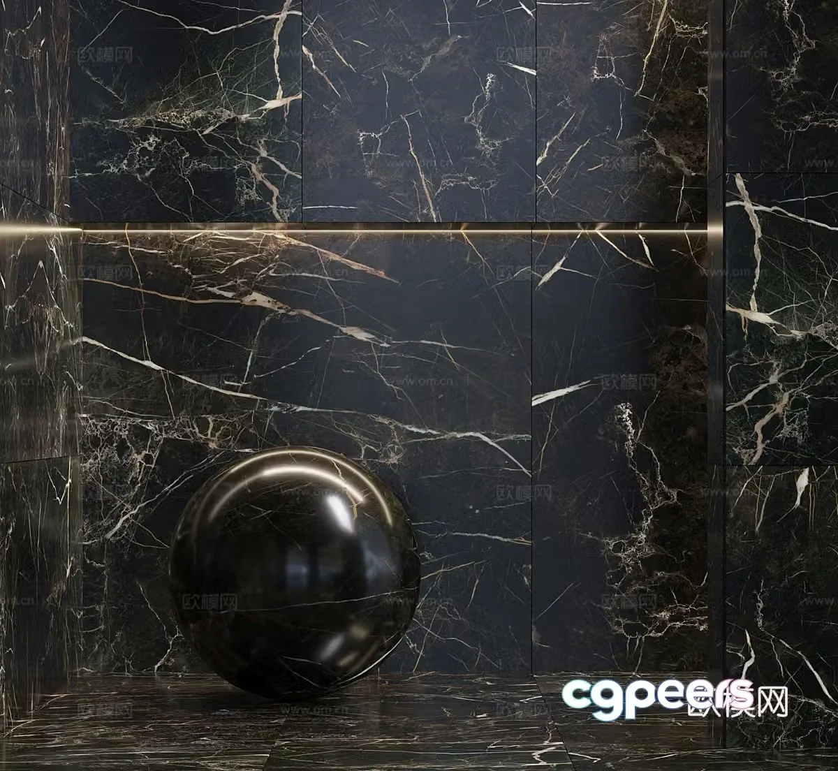 Modern light luxury stone black marble luxury stone marble 3d model