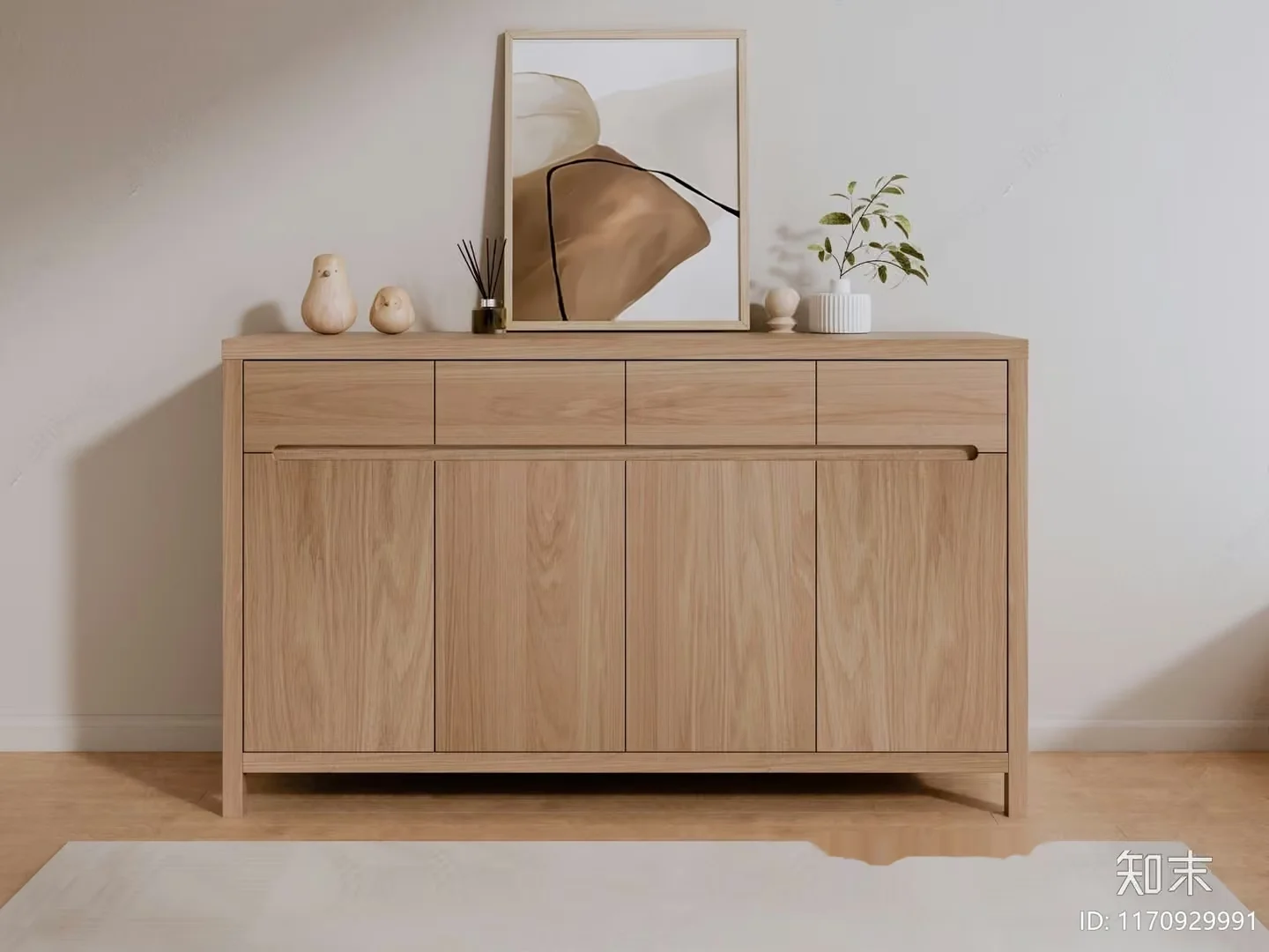 Modern Wooden Cabinet 3D Model – 7045 – VRAY Render