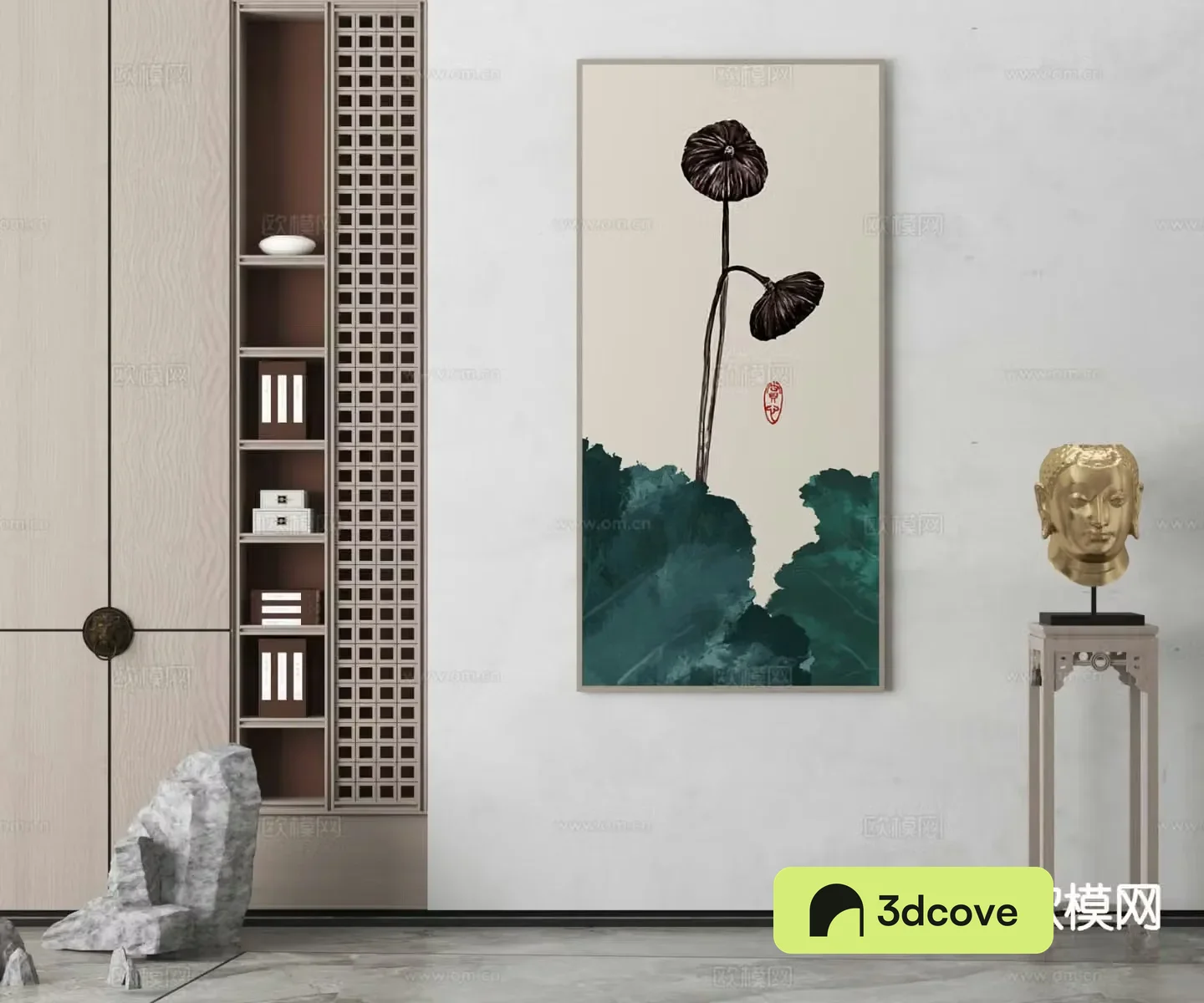 New Chinese Zen style hanging painting entrance painting
