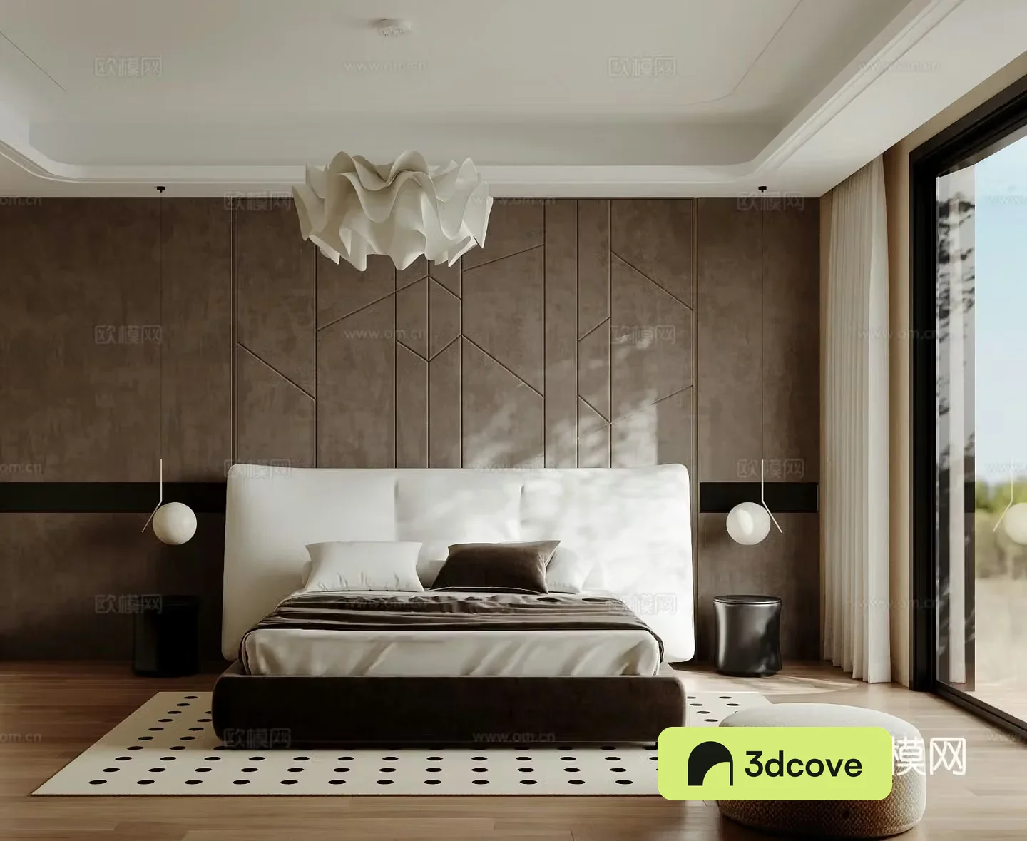 Middle style bedroom master bedroom 3D model