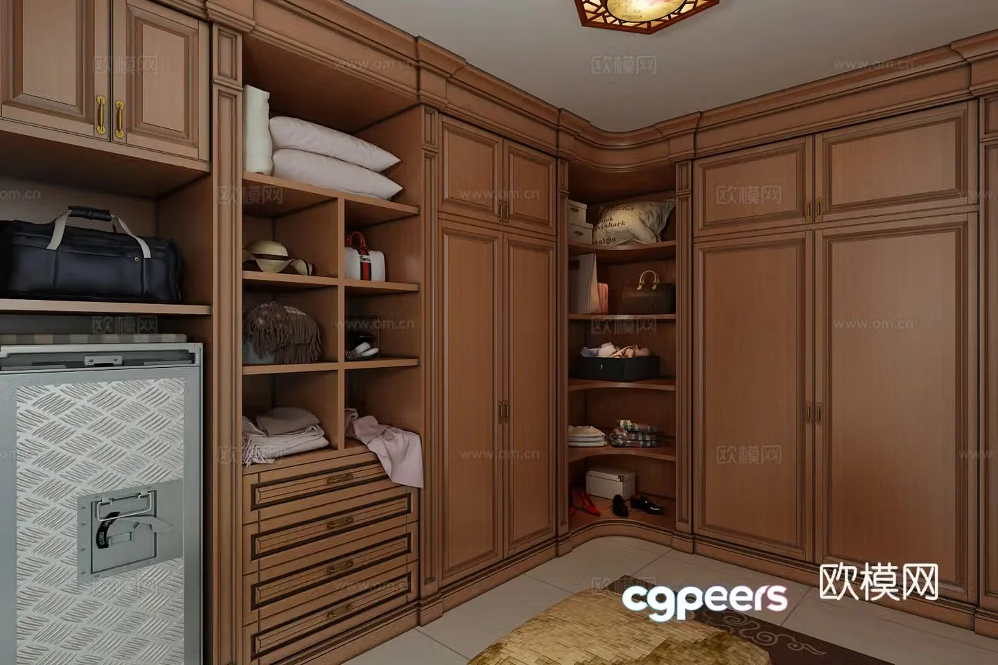 European style cloakroom safe 3d model