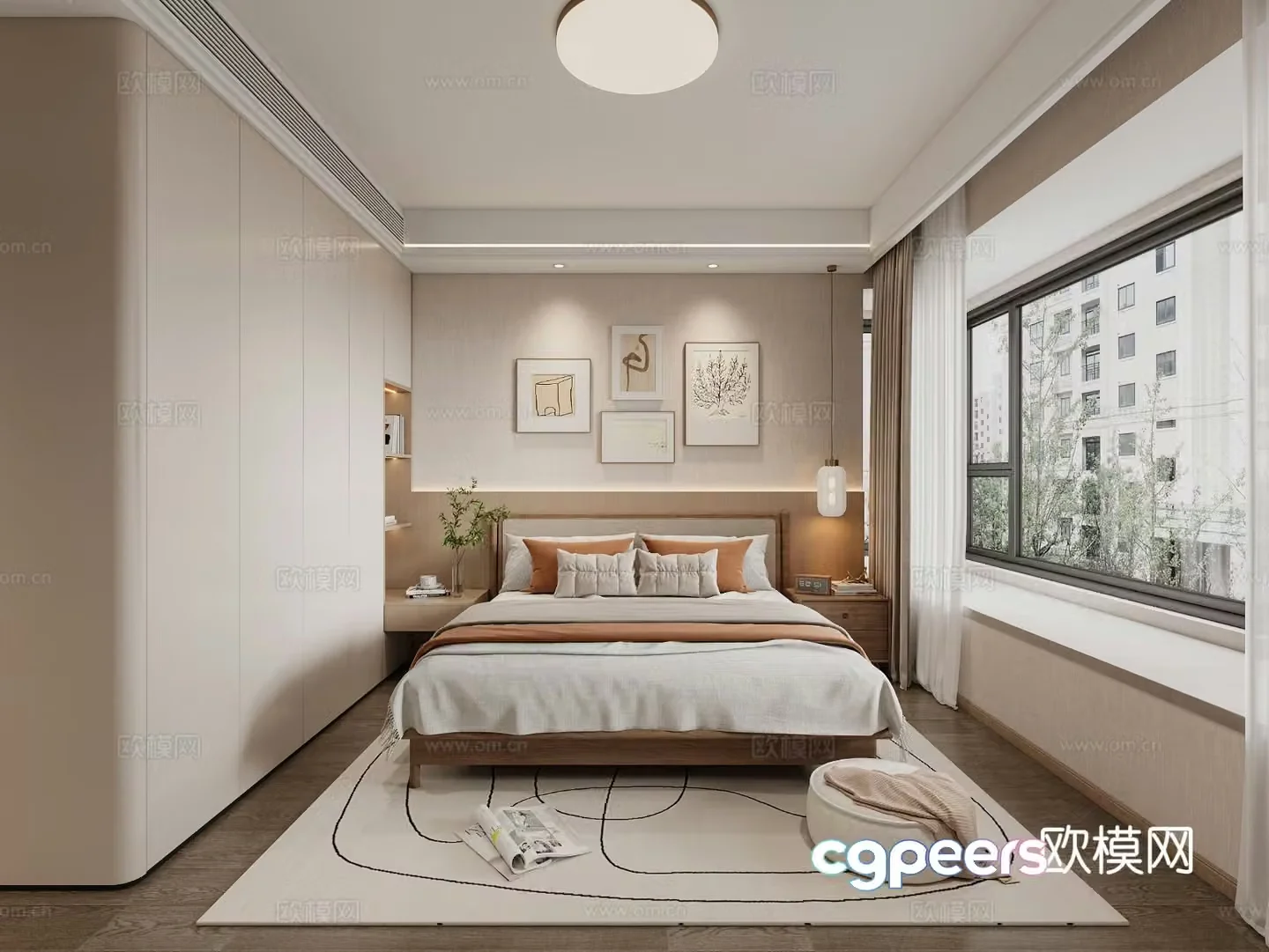 Modern bedroom master bedroom 3d model