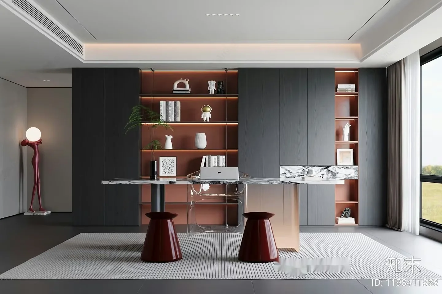 Modern Home Office 3D Model – 3952 – CORONA Render