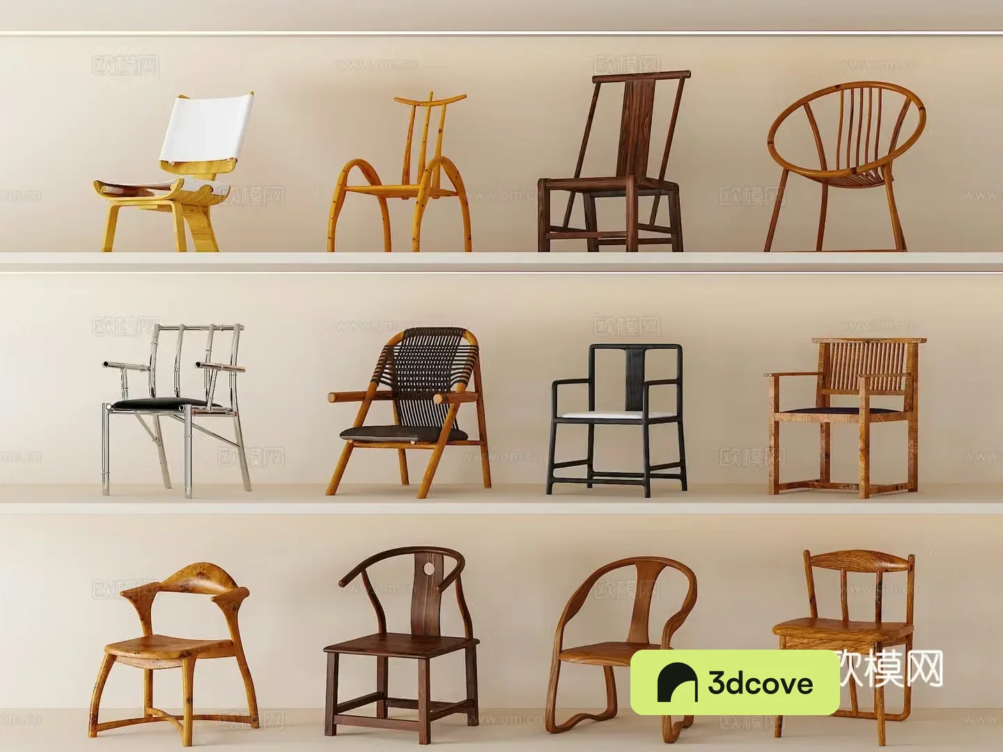 New Chinese style single chair retro chair single seat