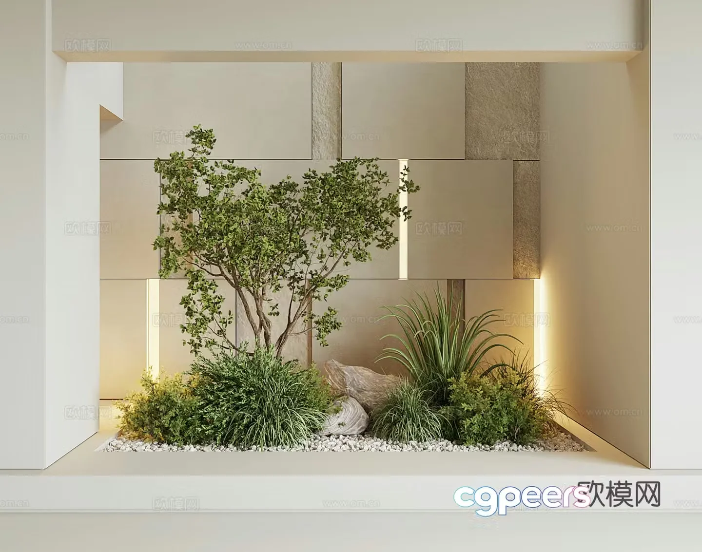 Modern interior landscape 3d model