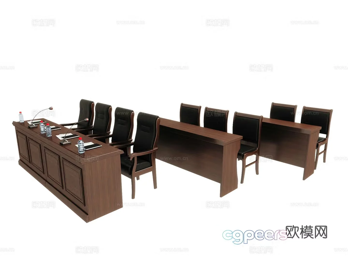 Conference table and chair combination 3D model