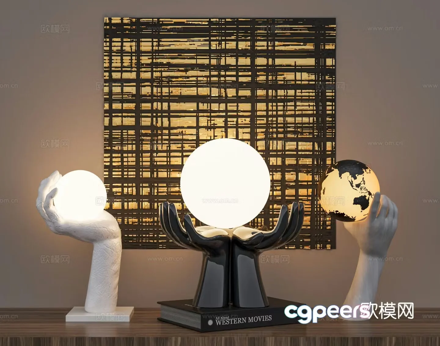 Modern desk lamp art lamp hand lamp 3d model