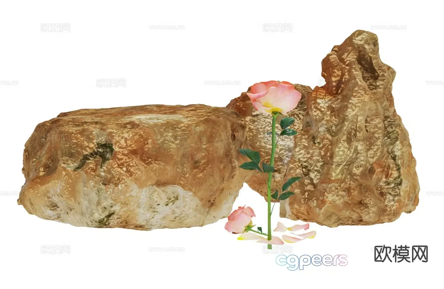 stones stones flowers 3d model