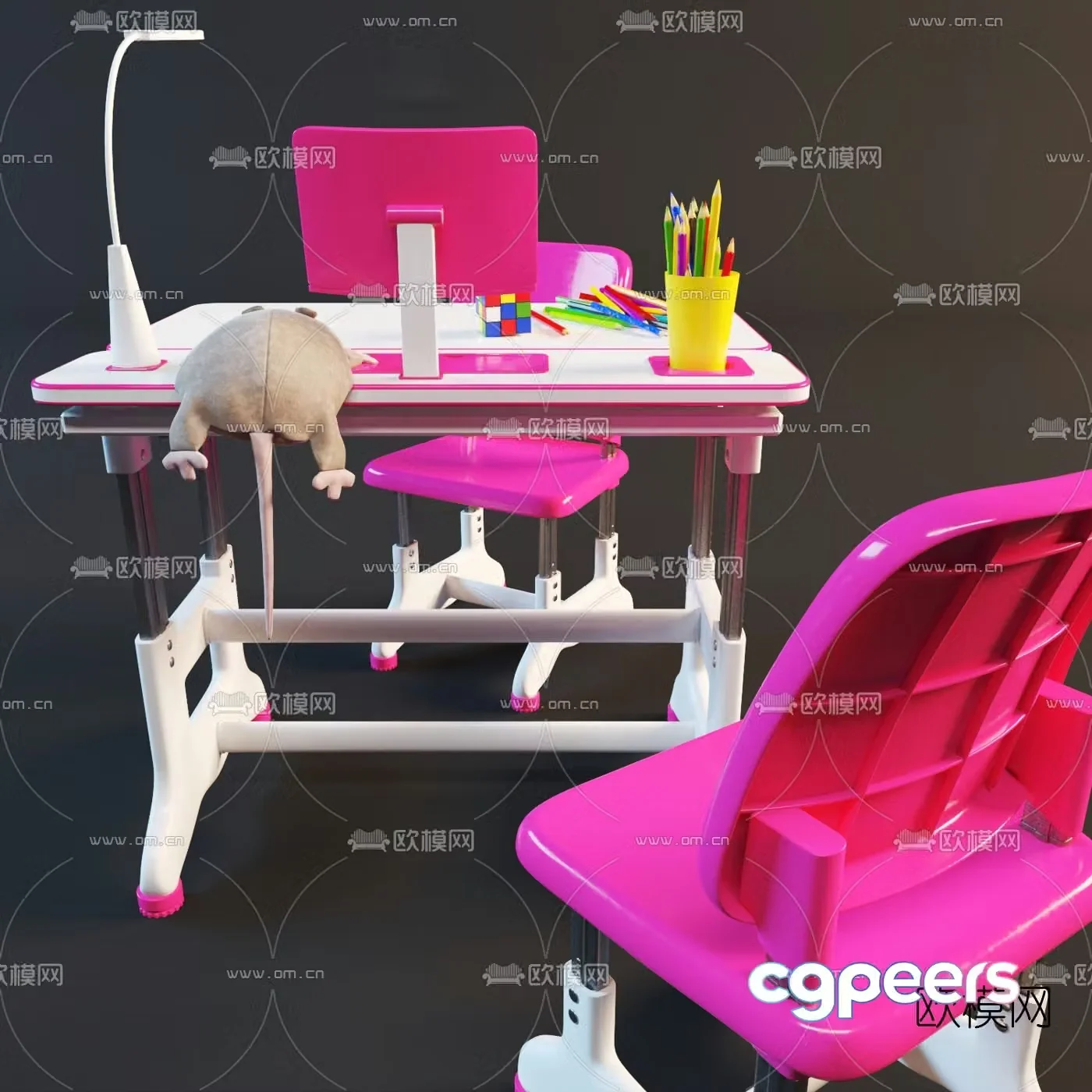 Modern children’s desk chair 3d model