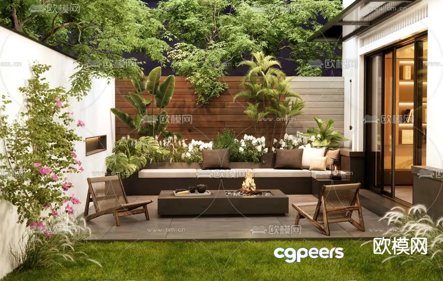 Courtyard garden 3d model