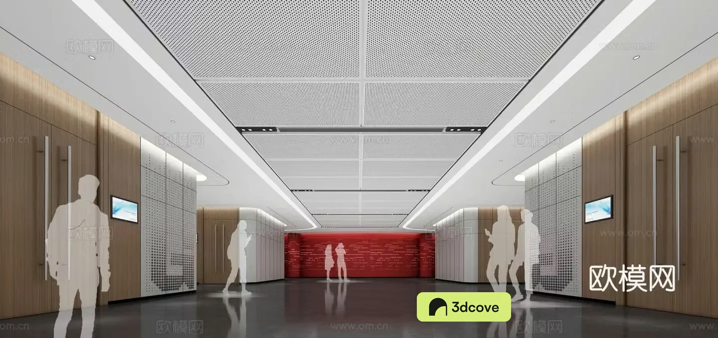 Office building corridor aisle