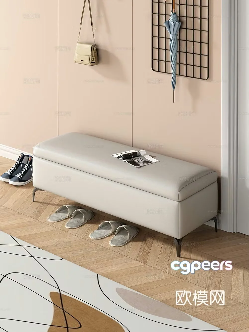Shoe changing stool 3d model